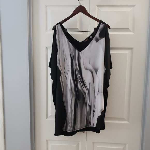 EUC Dex Sz 2x cold shoulder blouse - Picture 2 of 7